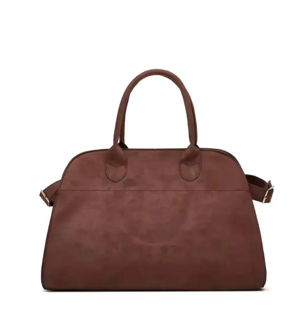 Design Handbag Leather High-Capacity Commuting Bag, Fashionable Cowhide Suede Br